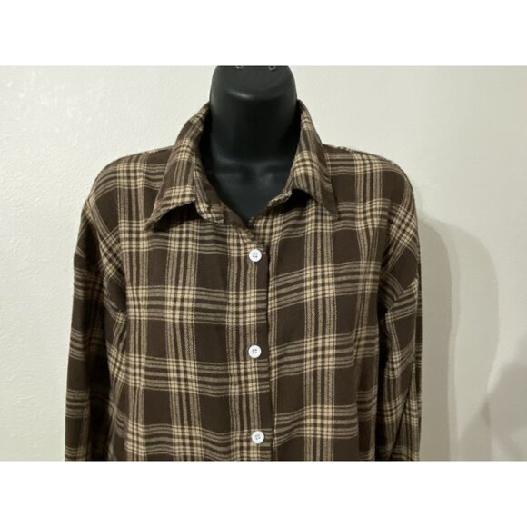 Shein Womens Size Small Shirt Long Sleeve Collared Plaid Check Button Down - Picture 2 of 9